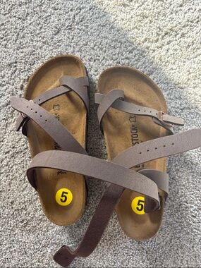 Birkenstock Kids Brown Crisscross Strap Sandals